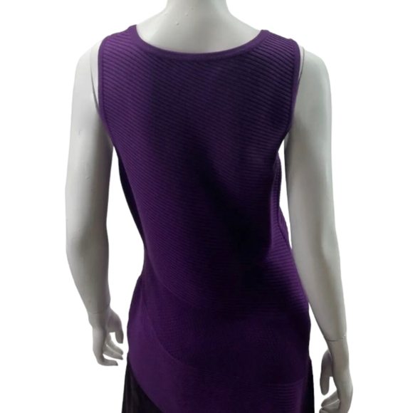 Prabal Gurung Runway Purple Knit & Silk Asymmetrical Dress, L , EUC - Picture 5 of 8